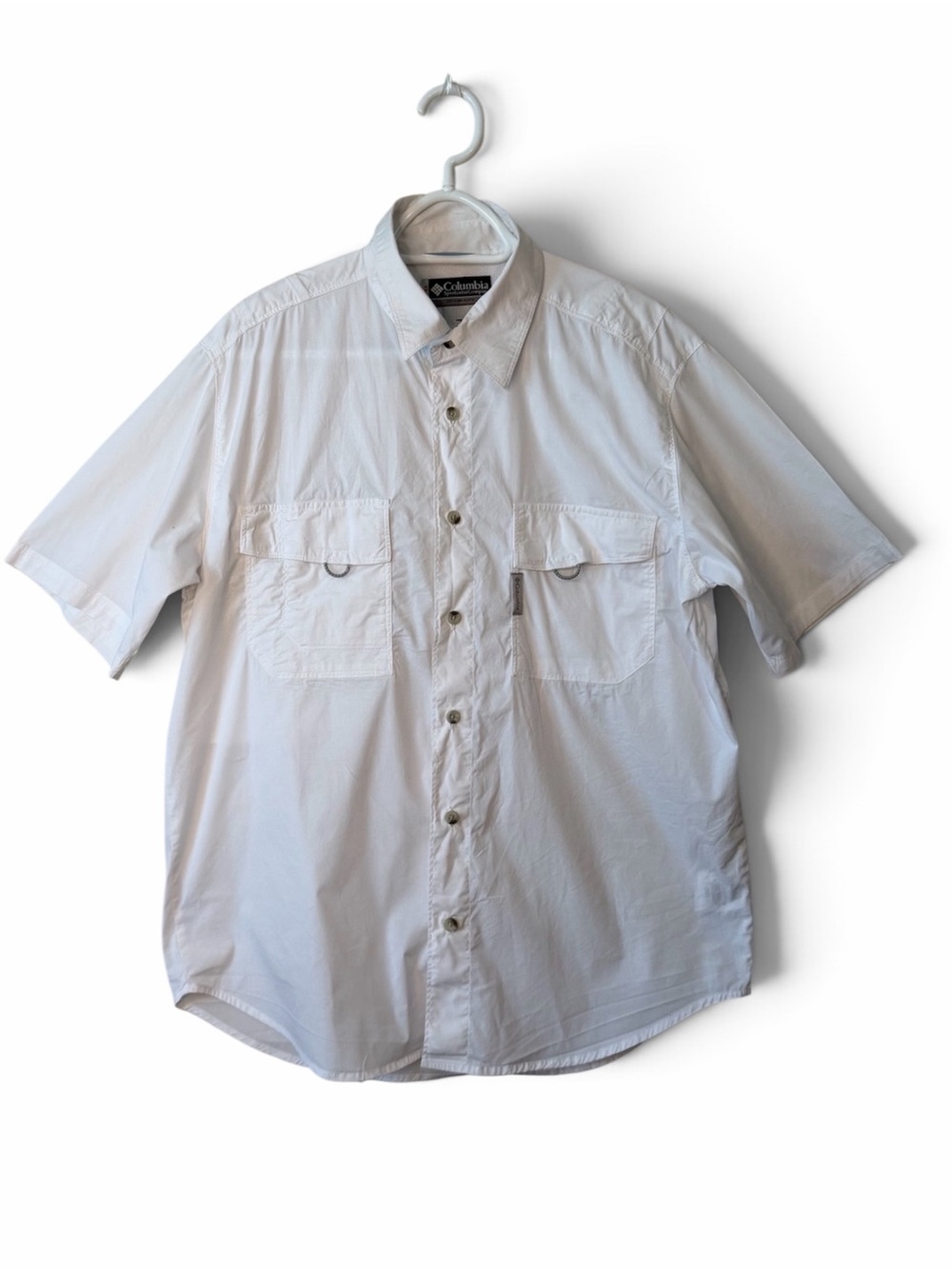 Columbia Men’s Short-Sleeve Button-Down Shirt - White Large